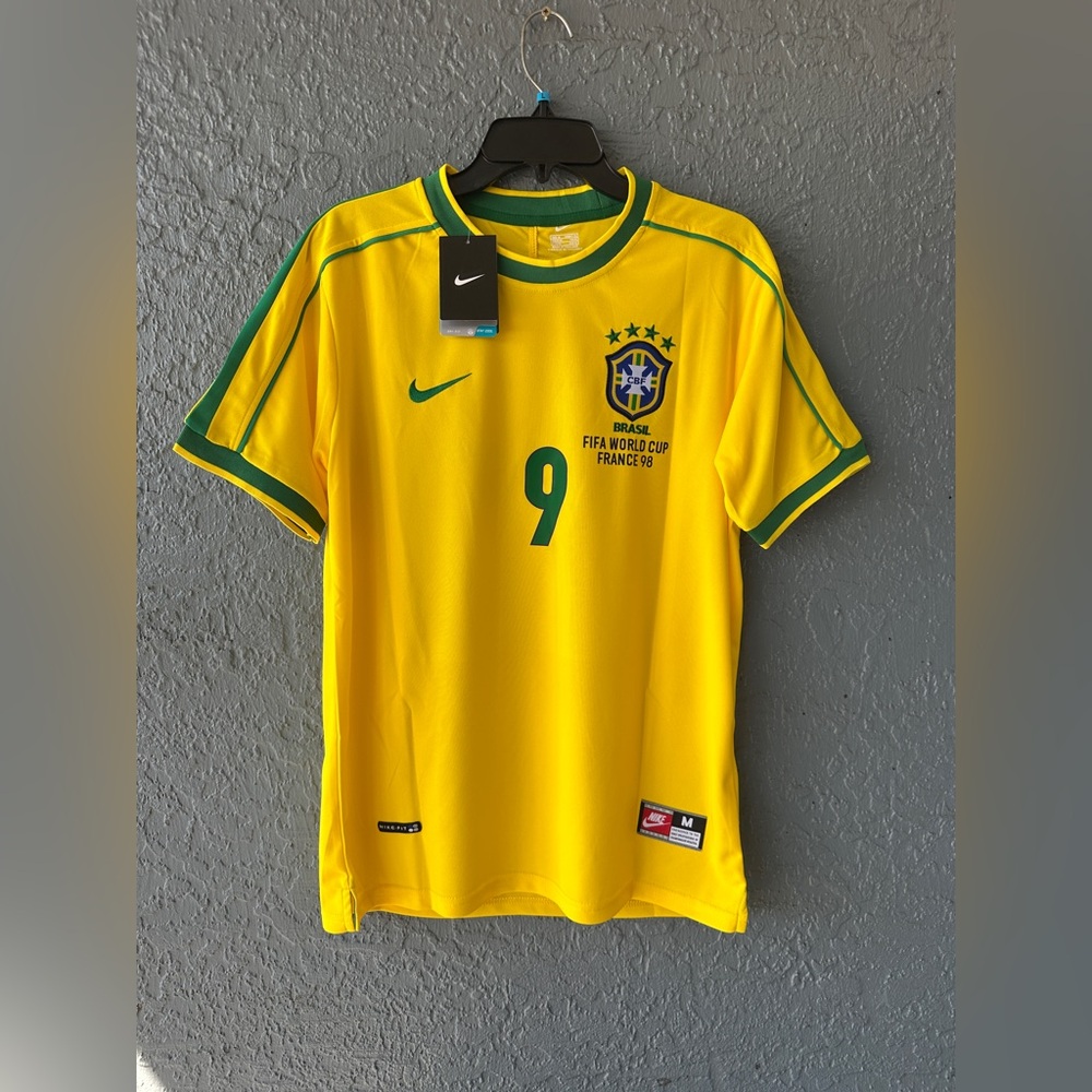 Brazil Ronaldo Soccer Jersey Retro Final 1998